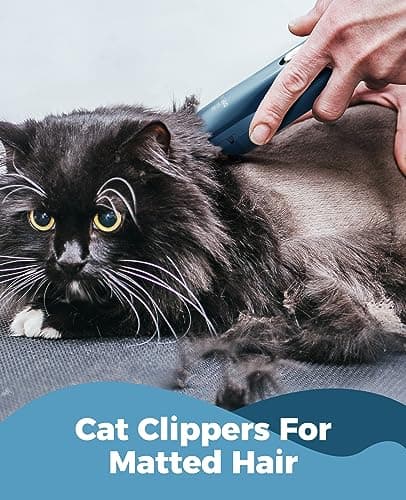 oneisall Pet Clipper for Cat Matted Hair, Pet Shaver for Cats Quiet Pet Clippers Waterproof Cordless Cat Clippers for Matted Long Hair with Storage Bag (Green)