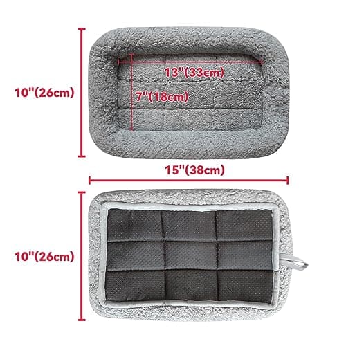 Enjoying Cat Mat Bed 10" x 15" Pet Bed with Pillow Around for Puppy Kitten Curled Sleeping Beds for Carrier/Crate Small Dog Cushion, Anti Skid Bottom, Small