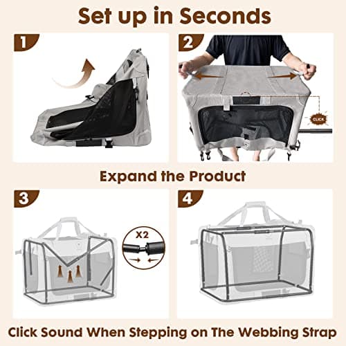PEGIC Extra Large Cat Carrier for 2 Cats, Portable Soft Sided Large Pet Carrier for Traveling, Indoor and Outdoor Uses, 24"×16"×16" (X-Large)