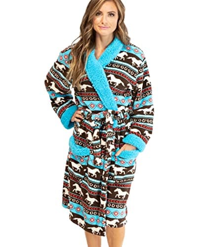 Lazy One Bademantel Test: Warmes Fair Isle Robe für Frauen (L/XL)