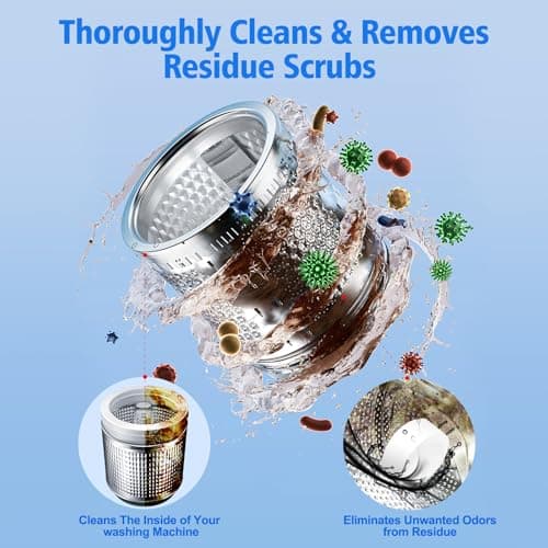 USKICH Washing Machine Cleaner Descaler 40 Pack-Deep Cleaning Tablets For HE Front Loader & Top Load Washer,Washer Machine Cleaning Tablets Clean Inside Drum and Laundry Tub Seal,Septic Safe