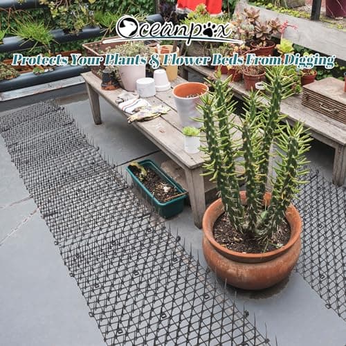 OCEANPAX 6.5ft Cat Scat Mat with Soft Spikes, Humane Indoor/Outdoor Cat Deterrent Mat for Garden, Countertops & Furniture, 78" x 11" Plastic Repellent Strip