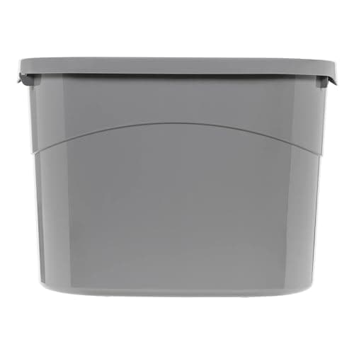 Amazon Basics Large Cat Litter Box with High Sides, Top Entry, Odor Control, Includes Scoop, 20.5 x 14.75 x 14.38 inches, Grey