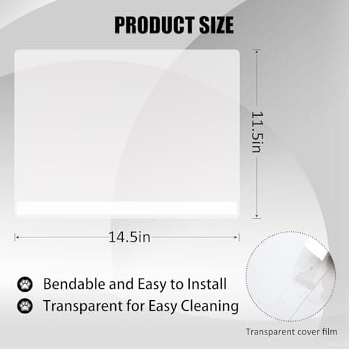 YOILES 3PCS Cat Litter Box Pee Shields,Transparent Easy Clean Splash Guard for Open Top Litter Pan 14.5ร11.5in- Litter Box Not Included (3, Clear)