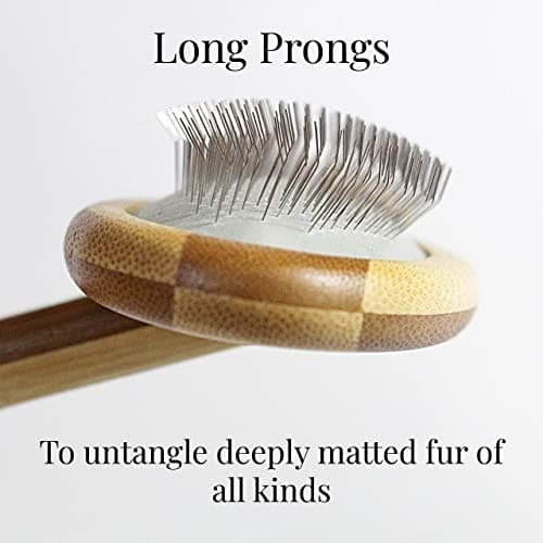 Outlavish Sheepskin Brush Rug Wool Carpet Cleaner Bamboo Wire Slicker Carding, Unmats Fur & Restores Like New, Longer Prongs, Stronger Design, To Fluff Fleeces, Sherpa, Macrame & Faux Fur Blankets