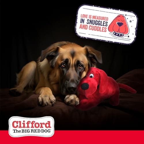 Clifford® Snuggle Buddy Plush Dog Toy | Cozy Dog Stuffed Animals Play Toy for Medium to Large Dogs | Comfort, Squeakers, Crinkle, Interactive Bonding