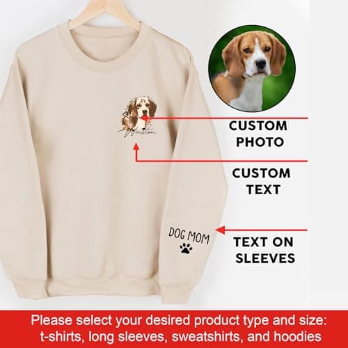 Custom Shirt with Pet Picture, Lovely Dog Mom Sweatshirt Women, Dog Mom Shirts for Women, Mother's Day Hoodie 2