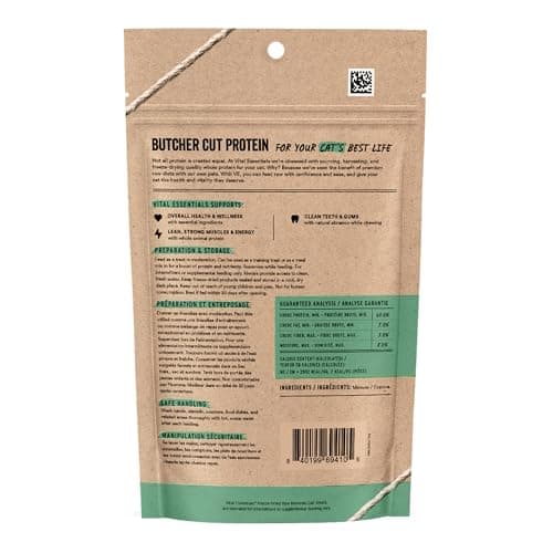 Vital Essentials Freeze Dried Minnows Cat Treats | Single Ingredient | Premium Quality | Grain Free, Healthy Treats for Cats, 1 oz Bag