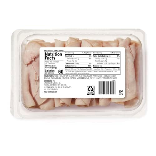 Amazon Grocery, Sliced Oven Roasted Turkey Breast, 9 Oz