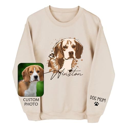 Dog Mom Sweatshirt Review: Custom Pet Portrait Shirt voor Hondliefhebbers