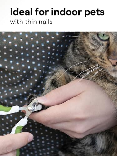Pet Nail Clippers for Indoor Cats & Small Animals - Precision Angled Blades & Steady Grip - Ideal for Kittens Tiny Dogs Rabbits Birds - Nail Trimmer & Claw Scissors for Home Grooming - eBook + App