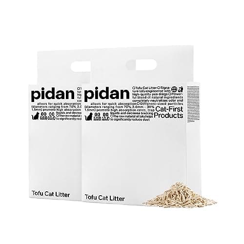 pidan Tofu Cat Litter Clumping,Flushable,Ultra Absorbent and Fast Drying, 100% Natural Ingredients Litter,Solubility in Water,Really Dust-Free,Less Scattering (5.3lb×2bags)
