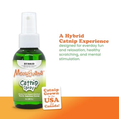 Meowijuana Premium Catnip Spray - 3 oz. | High Potency Formula | Natural Formula for Pet Owners & Multi-Cat Households | Enhance Playtime & Relaxation | Perfect for New Cat Owners