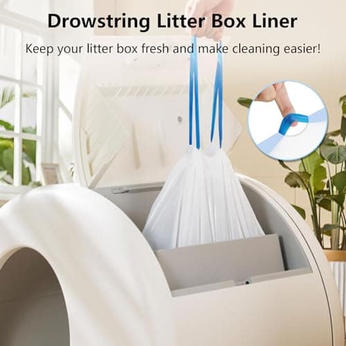 120 Count Self-Cleaning Cat Litter Box Liners Bag, Compatible with MW-SC01/SC02/SC09/LR01/LR02, Thick Heavy Duty Drawstring Replacement Cat Litter Box Liners-18"x 12.6"
