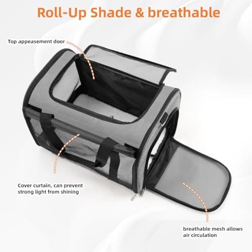 TWDEPART Cat Carrier Backpack - Multifunctional, Firm & Foldable with Roll-Up Shade, Breathable Design Includes Collapsible Bowl & Cushion (Grey)