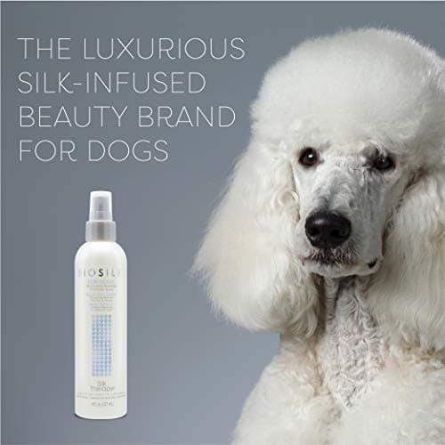 BioSilk for Dogs Silk Therapy Deep Moisture Waterless Shampoo Spray, No Rinse Between-Bath Dog Grooming Spray, Sulfate and Paraben Free, pH Balanced, Made in USA, 8 Fl Oz