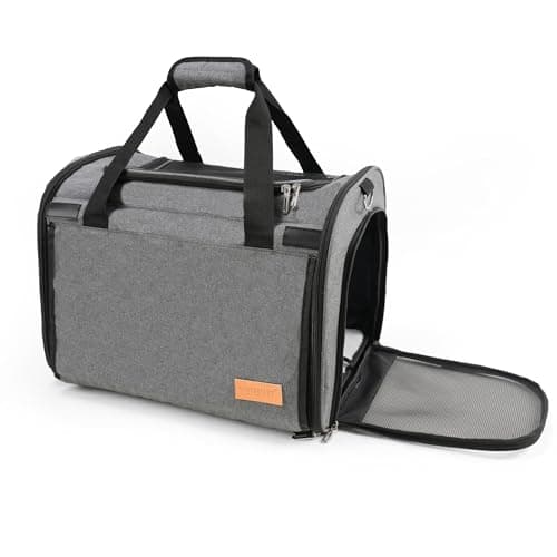 TWDEPART Cat Carrier Backpack - Multifunctional, Firm & Foldable with Roll-Up Shade, Breathable Design Includes Collapsible Bowl & Cushion (Grey)
