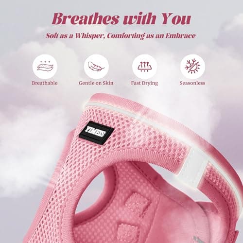 YIMEIS Dog Harness and Leash Set, No Pull Soft Mesh Pet Harness, Reflective Adjustable Puppy Vest for Small Medium Large Dogs, Cats (Pink, X-Small (Pack of 1)