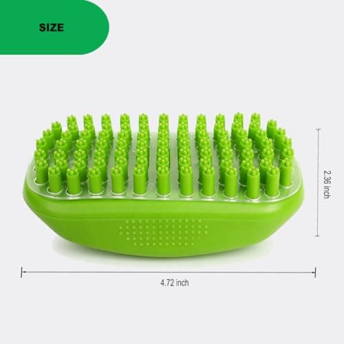 Metopets Rubber Curry Brush for Short Haired Dogs, Soft Curry Comb with Removable Screen, Silicone Pet Brush, Use Wet as Bath Scrubber or Dry for Grooming Loose Hair