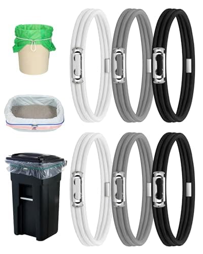 Garbage Can Rubber Bands with Cord Lock – Fits 4-33 Gallon Cans