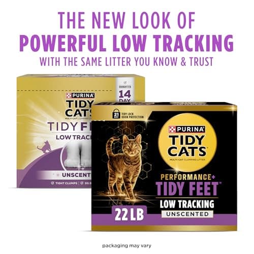 Purina Tidy Cats Performance Plus Feet Unscented Low Tracking, Clumping, Odor Control Kitty Litter - 22 lb. Box