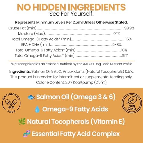 Salmon Oil for Dogs - Premium Fish Oil for Skin and Coat Health - Omega 3 Supplement - Supports Itchy Skin - 8 oz Liquid - Norwegian Dog Salmon Oil - Essential Dog Supplement