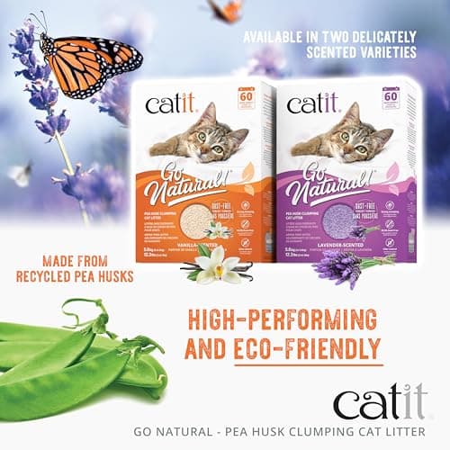 Catit Go Natural Pea Husk Clumping Cat Litter 12.3 lb, Natural