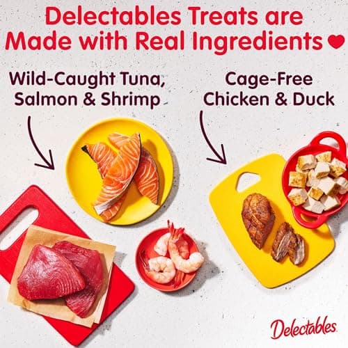 Delectables Squeeze Up Variety Pack, Creamy Squeezable Puree, Lickable Wet Cat Treats, Grain Free, No Added Fillers, No By-Products, No Added Preservatives, 0.5 Ounces Tube, 24 Tubes Total