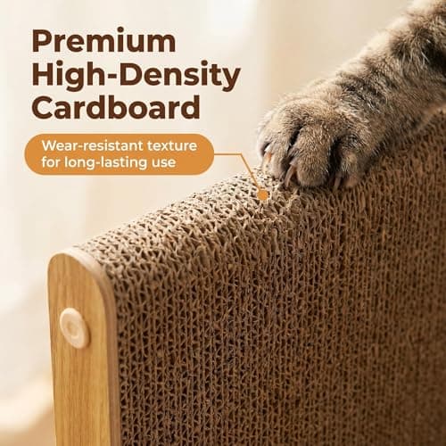 SMARTBEAN 3-Pack Cardboard Cat Scratcher for Indoor Cats, 23 Inch L Shaped Vertical Cat Scratching Post, Cat Scratching Board for Wall and Couch, Large