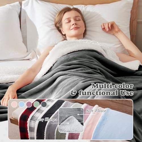 ACCU-WARMTH Cozy Heated Blanket Throw Size - Fast Warming Electric Throw Blanket with 6 Heat Settings & 4 Hours Auto-Off, Ideal Gift for Her, 50"x60", Slate Grey