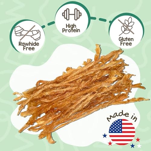Nature Gnaws USA Turkey Tendons for Dogs (4oz) - Delicious Grain Free Reward Snack for Small, Medium & Large Breeds - Premium Natural Dog Chew Treats