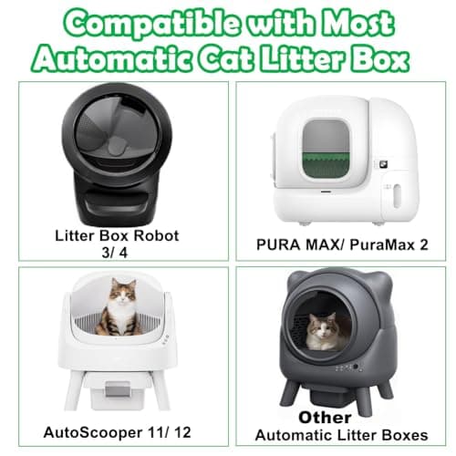 SZEE 120 Pack Automatic Waste Bags Compatible with Litter Box Robot 3/4 and Other Automatic Cat Litter Box, Waste Drawer Liners Bags Heavy Duty, Thick Self-cleaning Cat Litter Box Liners