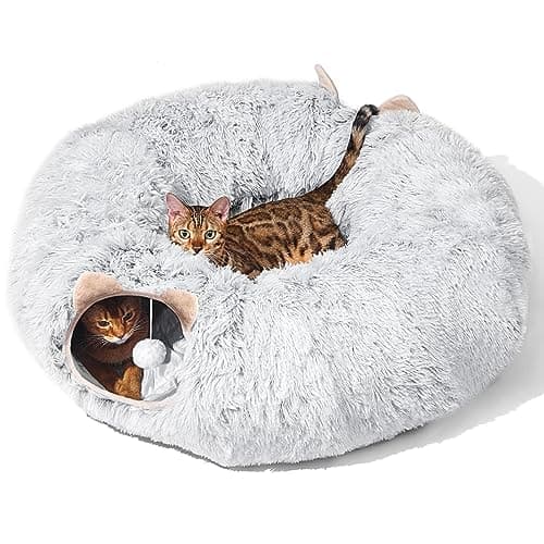 PETSTA Cat Tunnel with Bed Review: Soft Plush Hideaway for Indoor Cats