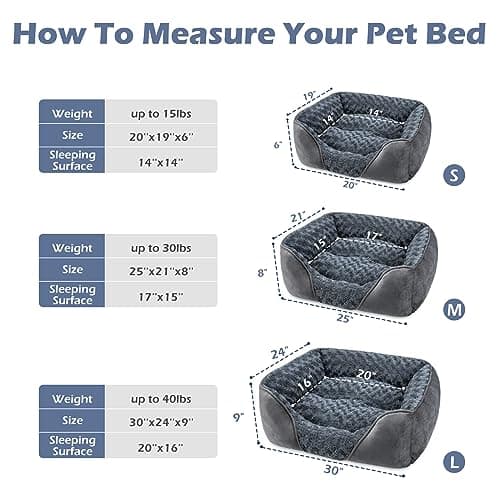INVENHO Dog Bed Medium Size Dog, Orthopedic Warming Soft Calming Sleeping Puppy Bed Durable Pet Bed with Anti-Slip Bottom