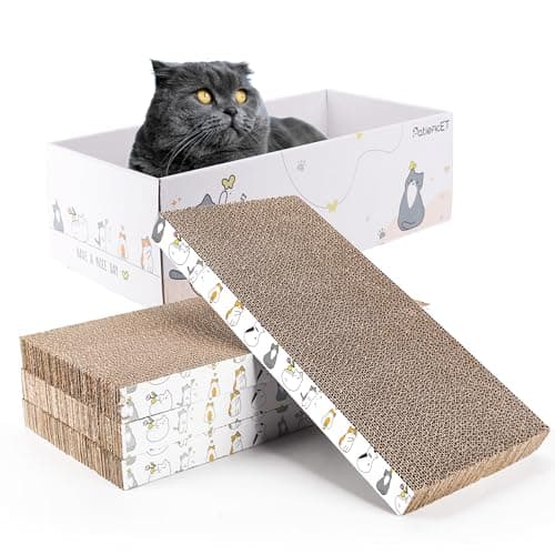 Rascador de cartón para gato PatiencET 4 uds. con catnip