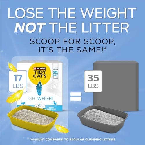 Purina Tidy Cats LightWeight With Glade Clear Springs Multi-Cat, Clumping, Low Dust, Scented Cat litter - 17 lb. Box