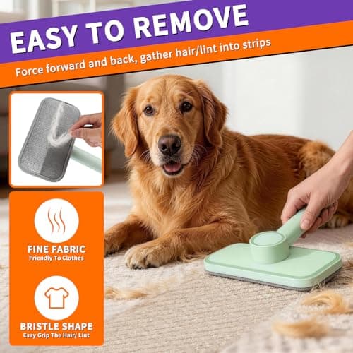 Rundik Pet Hair Remover – Reusable Lint Remover for Dog and Cat Hair Electrostatic Lint Brush Magic Pet Hair Removal Tool for Clothes, Couch, Carpet, Car, Rugs, Bedding, Fabric Furniture