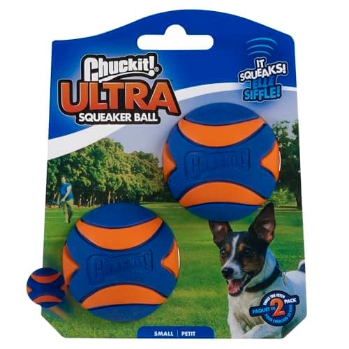Chuckit! Ultra Squeaker Ball Dog Toy, Small (2 Inch) 2 Pack for Small Breeds