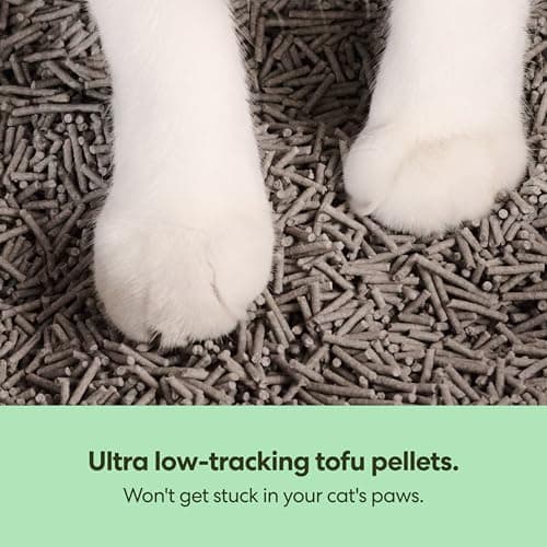 Tuft & Paw Really Great Cat Litter, Ultra Low Tracking Tofu Cat Litter, Clumping, Flushable, Odor Control, Dust-Free, Unscented - 9.25lbs x 2Bags (Charcoal)