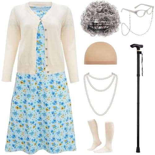 ZeroShop Old Lady Costume Review: 9-Piece Halloween Granny Set getest
