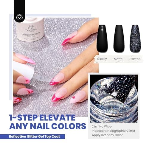 beetles 44pcs Gel Nail Polish Set - 36 Colors Colorful Muse Gel Polish Kit Pink Nude Red Yellow Green Black White Glitter Nail Kit Base Top Coat UV LED Needed Salon DIY Home Gift for Women