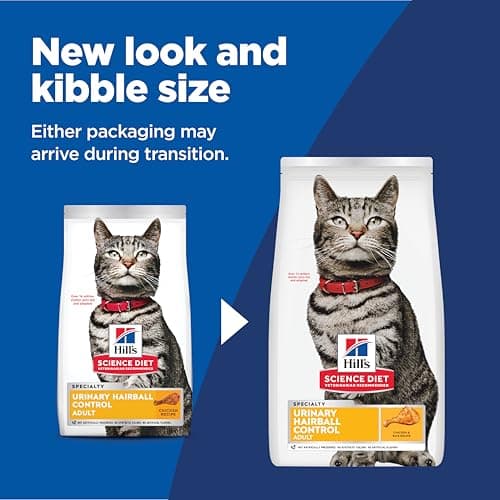 Hill's Science Diet Adult Urinary & Hairball Control Dry Cat Food, Chicken, 7 lb. Bag