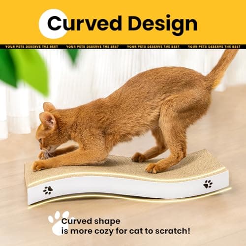 Cat Scratcher, Durable Scratch Pad, Corrugated Cardboard Scratching Board for Indoor Cats, Heavy Duty, Double-Sided Usability, Recyclable, with Catnip, Medium, 1-Pack