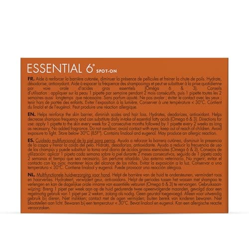 Dermoscent Essential 6 spot-on - Dog Skin Care for Dandruff & Allergy Relief with Vitamin E Oil - Anti Itch for Dogs - Natural Ingredients for Sensitive Skin - Dogs 20-40 kg - 4 Pipettes of 2.4 ml
