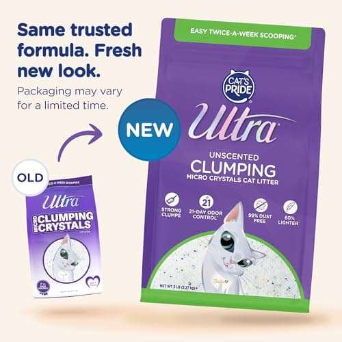 Ultra Clumping Micro Crystals Cat Litter - Dust Free, Soft on Paws, Fragrance Free - 5 Lbs.