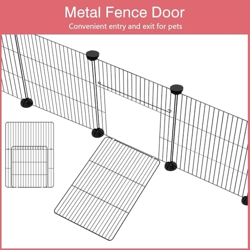 VISCOO 12 Panels Small Animal Playpen, 48" x 24" x 16" Pet Playpen with Waterproof Mat, C&C Cage for Guinea Pigs, Puppy Play Pen, Bunny Playpen, Indoor Outdoor Portable Metal Wire Yard Fence