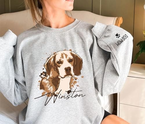 Custom Shirt with Pet Picture, Lovely Dog Mom Sweatshirt Women, Dog Mom Shirts for Women, Mother's Day Hoodie 2