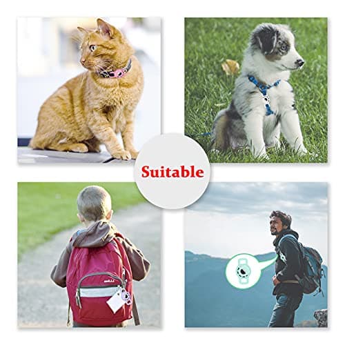 for Air tag Cat Collar Holder for Apple Air Tag, 2 Pack of Pet Collar Holder for Cat and Small Dog Collar Within 1/2 inch and 2 Pack Protector for Air Tag