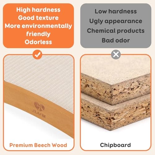Extra-Larger Sisal Cat Scratcher Bed, Durable Cat Scratching Post with Hammock for Indoor Cats Lounger & Sleep & Scratch, Natural Sisal Cat Scratch Pad, Sturdy Solid Wood Frame (Upgraded Extra-Larger)