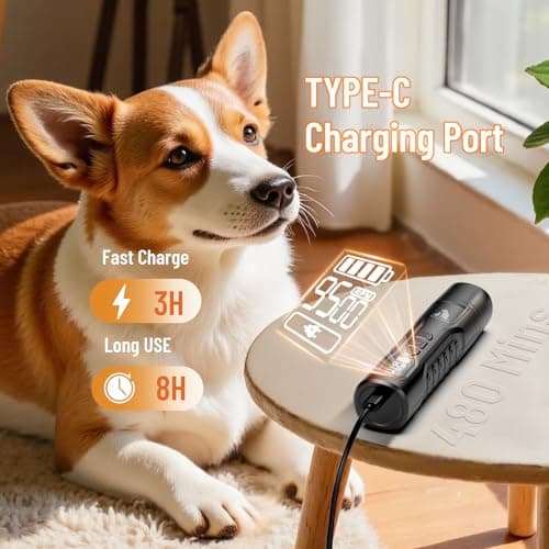 Juveximzy Electric Dog Nail Grinder: 5-Speed Quiet Dog Nail Trimmer with LED Light, Adjustable Safety Guard, Rechargeable Cordless Design for Small to Large Dogs & Cats(Black)